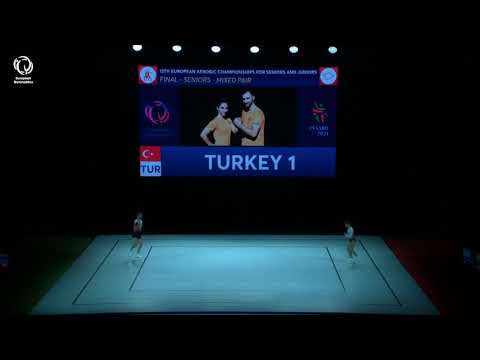 Nazli OZGOR & Nihatcan GUL (TUR) - 2021 Aerobics Europeans, Mixed Pairs final