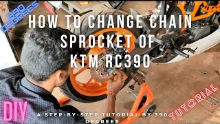 How to change the chain sprocket of KTM RC390 | DIY | Step by Step guide | Tutorial by 390 degrees