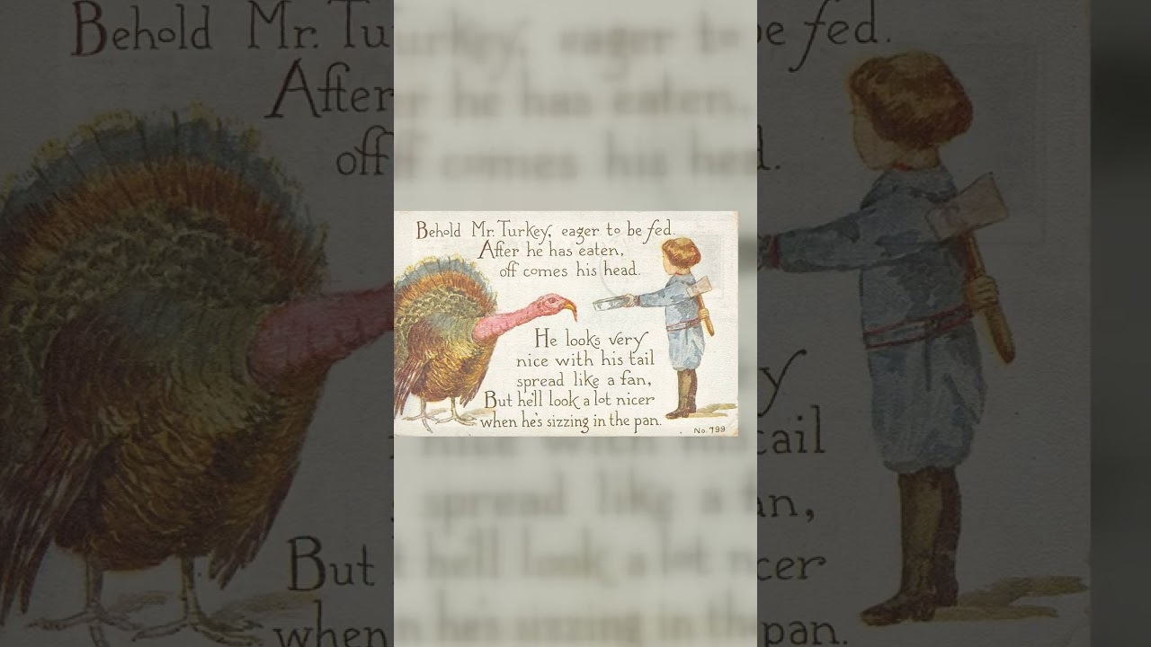 Thanksgiving Postcard, Divided Back, Mr. Turkey, 1913 Postmark Video