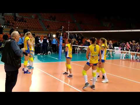 Maritza last point and celebration after Champions League first win - February 20, 2019