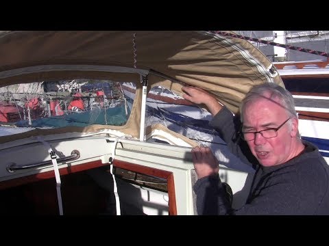 Just About Sailing December 1 2017 - fitting a 'new' sprayhood not made for my boat, Pt 2