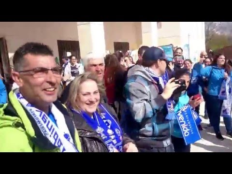 Llegada de Avenida al pabellón antes de la final de la Liga