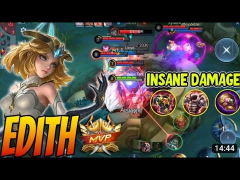 "BUFF EDITH 500% ATTACK SPEED WITH TANK BUILD" 😱😱#mlbb #edith