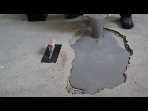 Repairing holes and unevenness in concrete floors | Self-leveling compound