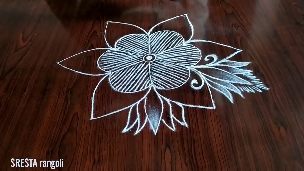 simple 3 dot kolam design by sresta