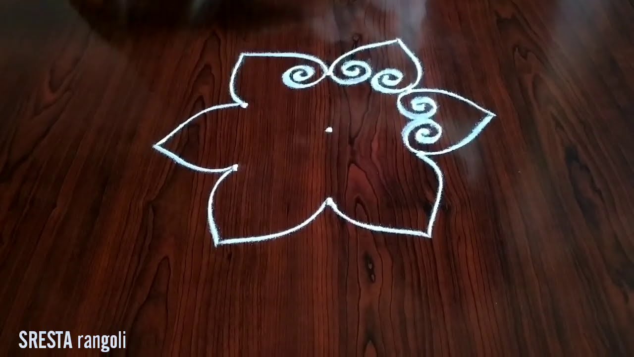 simple 3 dot kolam design by sresta