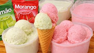 SORVETE CASEIRO DE GELATINA - SIMPLES - FÁCIL - DELICIOSO - Receitas de Pai