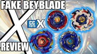 4 Gens of Beyblades Converted into the X System, Fake Beyblade X Unboxing Review, Brand CC Toys