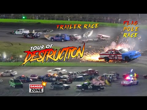 CRAZY FLAG POLE RACE & TRAILER RACE!!! Tour of Destruction at Orlando Speedworld 2025