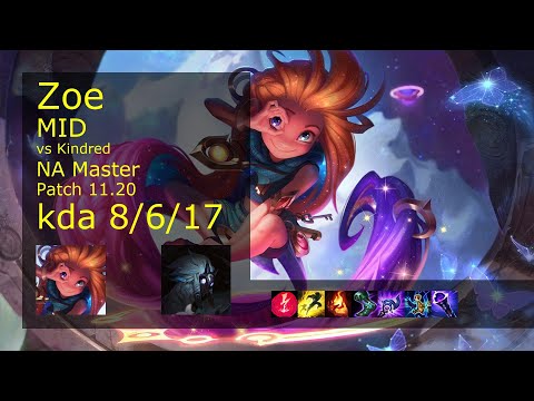 Zoe Mid vs Kindred - NA Master 8/6/17 Patch 11.20 Gameplay