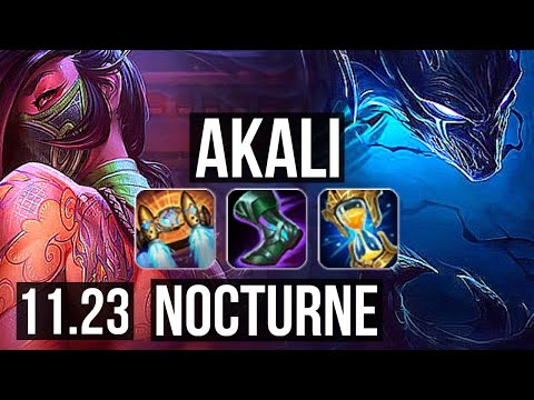 AKALI vs NOCTURNE (MID) | Rank 8 Akali, 5/1/3 | KR Challenger | 11.23