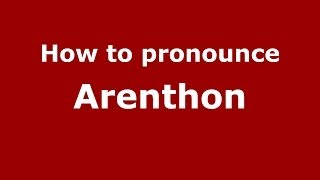 How to pronounce Arenthon