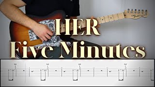 HER - FIVE MINUTES | Guitar Cover Tutorial (FREE TAB)