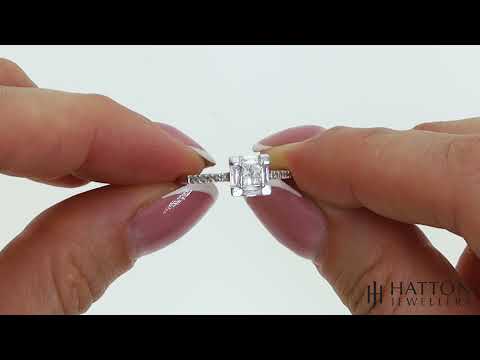 18ct White Gold 0.50ct Princess Cut Centre Diamond Ring