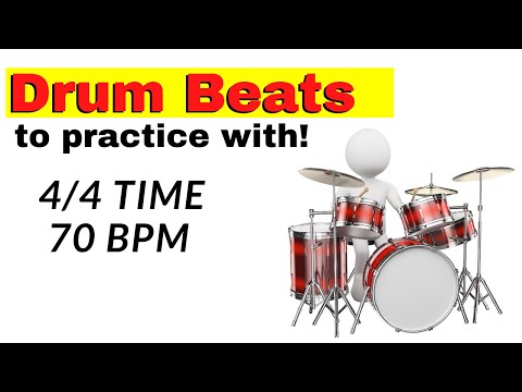 Drum beats to practice with 4/4 drum beat at 70 bpm SIMPLE ROCK BEAT