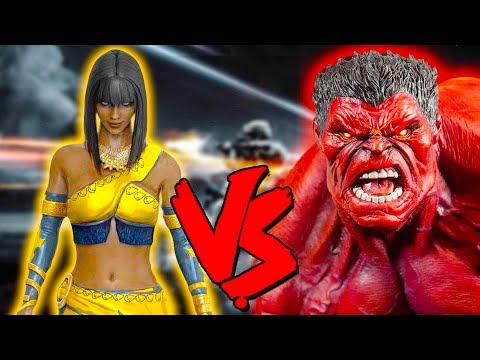 Tanya Vs Red Hulk Army - Epic Battle - Mortal Kombat Costume Skin Mod