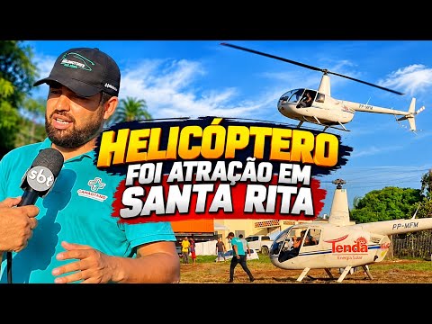 Helicóptero foi atração no aniversário de Santa Rita do Araguaia 