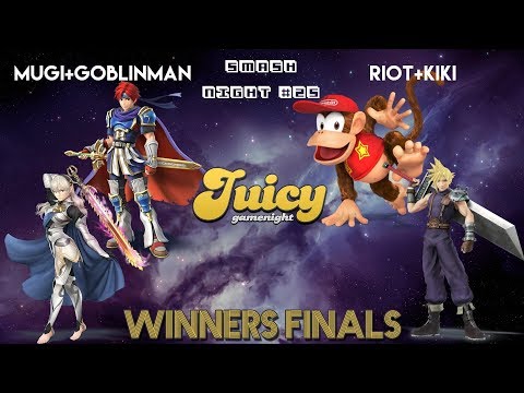 JuicySmashNight #25 - Winners Finals - Mugi+Goblinman v. Riot+Kiki