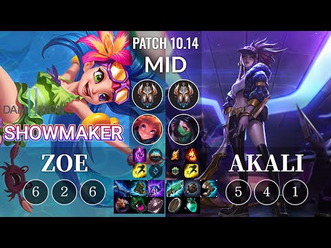 DWG ShowMaker Zoe vs Akali Mid - KR Patch 10.14