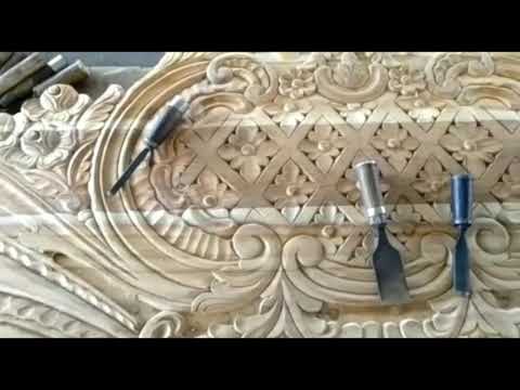 Wood carving work diwan design