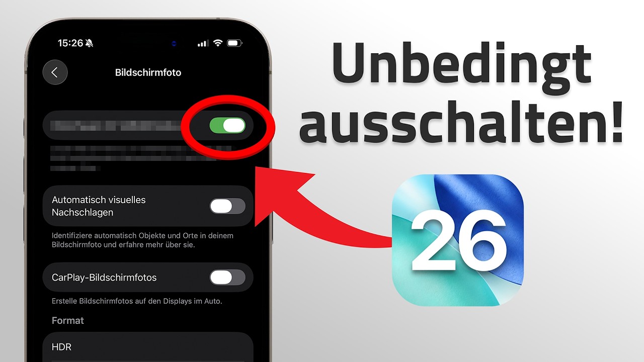 iOS 26 Einstellungen, die du SOFORT abschalten solltest
