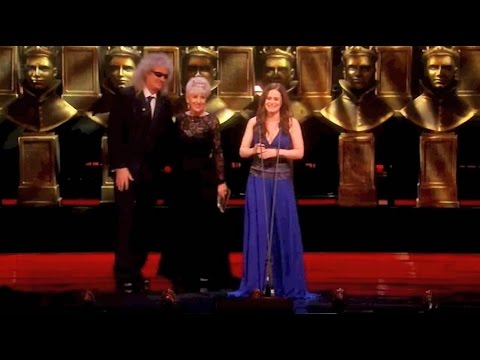 Brian May & Anita Dobson present Katie Brayben with 'Best Actress in a Musical' Oliviers 12/04/2015