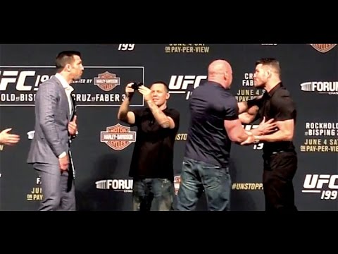 UFC 199 Face Offs: Michael Bisping Gets Taken Off the Stage