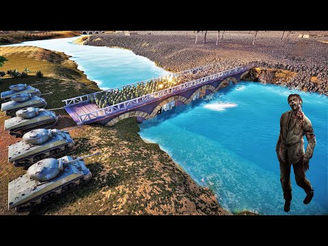 CAN WW2 SOLDIERS STOP ZOMBIE HORDE FROM CROSSING THE BRIDGE - Ultimate Epic Battle Simulator 2