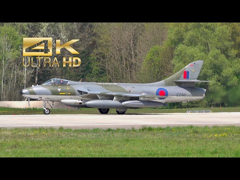 (4K) Hawker Hunter F58 from Hawker Hunter Aviation ZZ190 departure at Manching Airport IGS ETSI