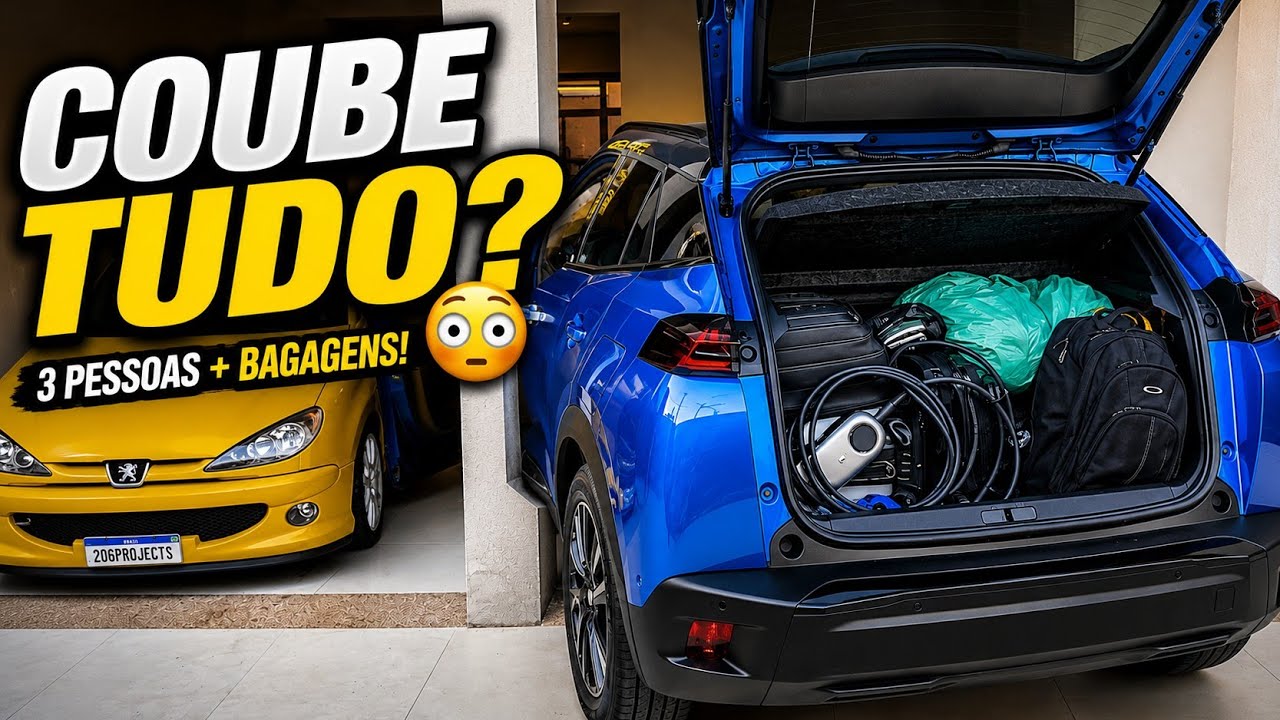 3️⃣pessoas➕️bagagens até o teto!! O E-2008 deu conta? 😳