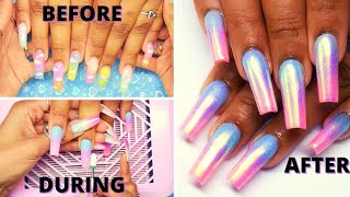 LUNAR DUST Nails Acrylics Tutorial Nail Art Designs Tutorial 