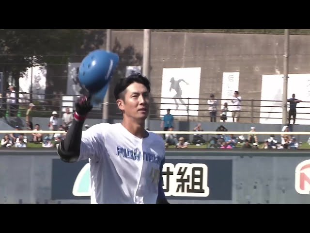 【ファーム】有終の美を飾る!! ファイターズ・若林晃弘 現役最後の打席でフェンス直撃の3ベースヒット!! 2025年9月28日 北海道日本ハムファイターズ 対 東京ヤクルトスワローズ