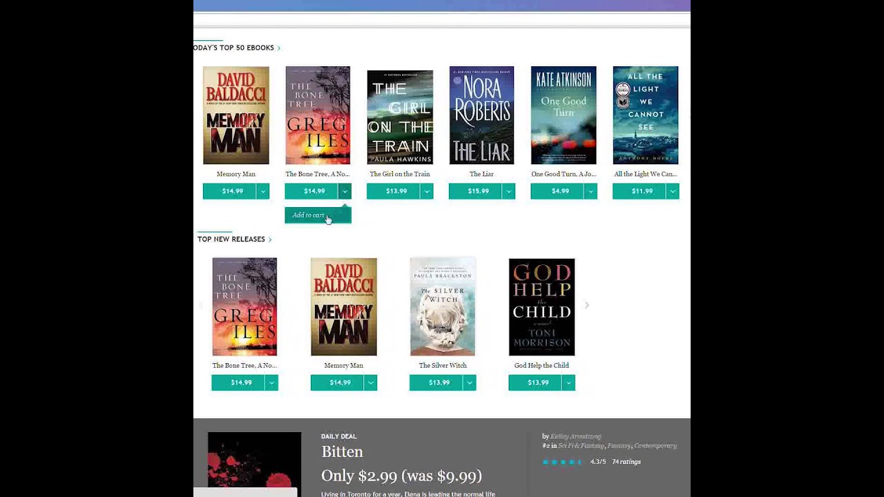 Buying eBooks on kobo com