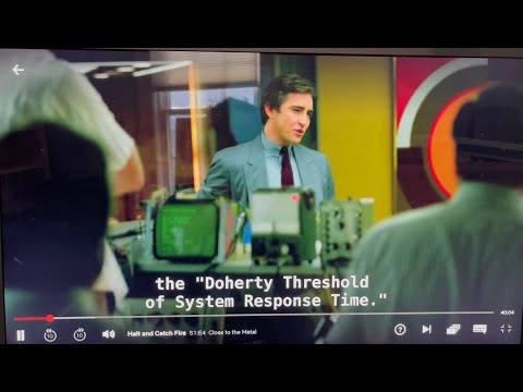 Doherty Threshold - value of rapid response time - Halt and Catch Fire, Season 1, Episode 4