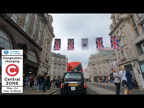 A Drive Through Central London 4K The Queen's Platinum Jubilee 2022