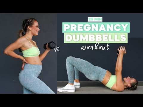 25 MIN Ganzkörper Hantel Workout für Schwangerschaft 🤰 / Prenatal Dumbbell Workout 3rd Trimester 💪