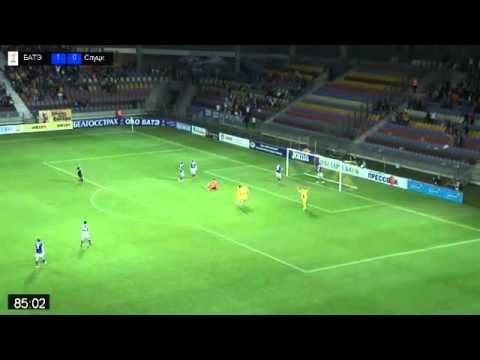 Football.by. БАТЭ - Слуцк. Гол Родионова (2:0).