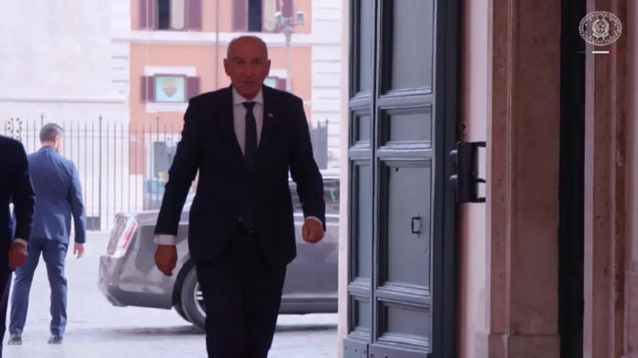 Meloni riceve Janez Jansa, Primo Ministro della Slovenia, a Palazzo Chigi