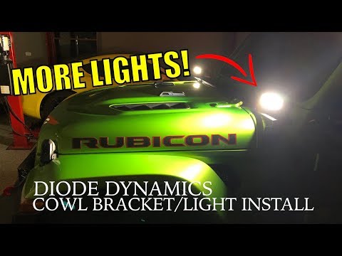 Cowl Light Bracket Install and Wiring on a Jeep JL - Diode Dynamics