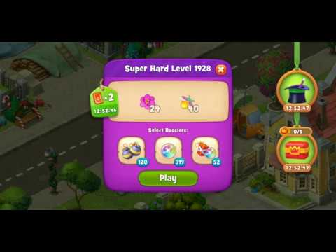 Gardenscapes Level 1928 Walkthrough "No Boosters Used"