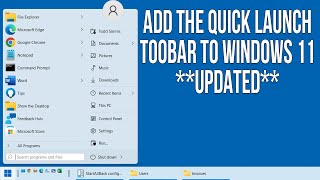 Add the Quick Launch Toolbar Back to Windows 11 - **UPDATED**