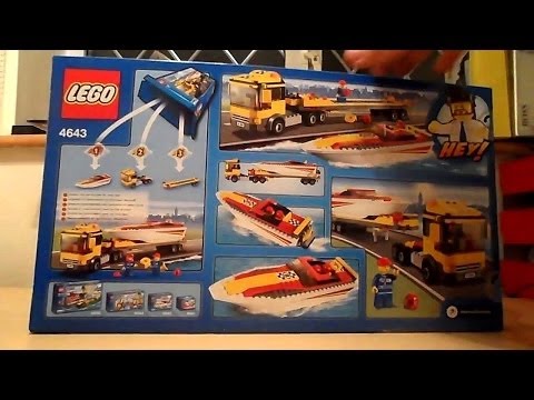 AMAZING LEGO TRUCK LORRY 4643 AGE TOY LOW LOADER & MOTORBOAT