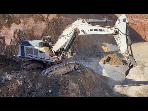 Liebherr 984 Excavator Loading Caterpillar Dumpers - Sotiriadis/Labrianidis Mining Works