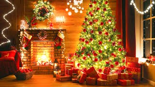 Christmas Tree Fireplace Ambience 🎄🎶 Christmas Piano Music Fireplace 🔥 Christmas Music For Sleeping