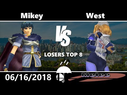 Rain City 2 Melee: Losers Top 8 - Mikey (Marth) vs West (Sheik, Ice Climbers)