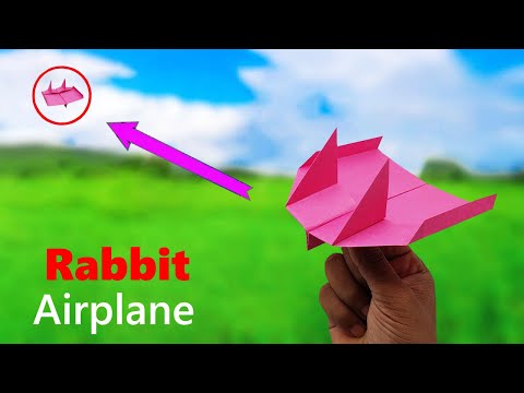 How To Make a Rabbit Paper Airplane - Bunny Paper Plane