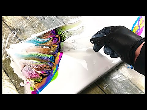 Bloom Technique Double Swipe Acrylic Pour with Gorgeous Iridescent Colours