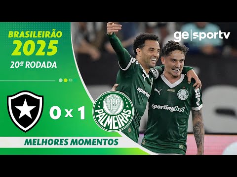 Gols e lances de Botafogo x Palmeiras