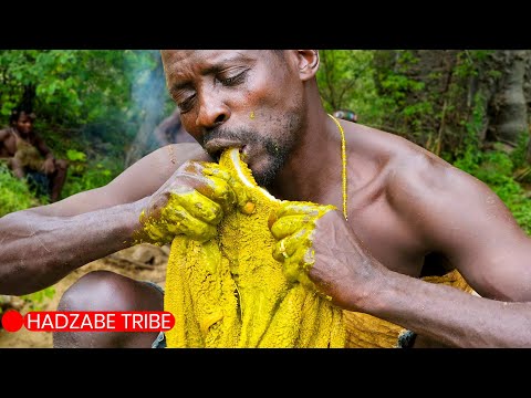 Cooking Unwashed Beef Soup With The Hadzabe Tribe: Watch How Wild Men Prepare Lunch In The Bush!.