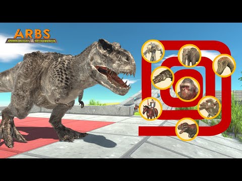 V-TREX (New Comer) vs ALL UNITS DINOSAURS - Animal Revolt Battle Simulator